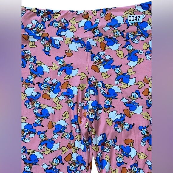 LuLaRoe Womens TC Pink Disney’s Donald Duck Ankle-Length Leggings Adult XL Comfy - Picture 9 of 15